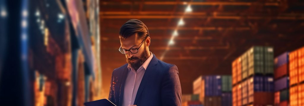 portrait-businessman-working-with-tablet-large-warehousegenerative-ai